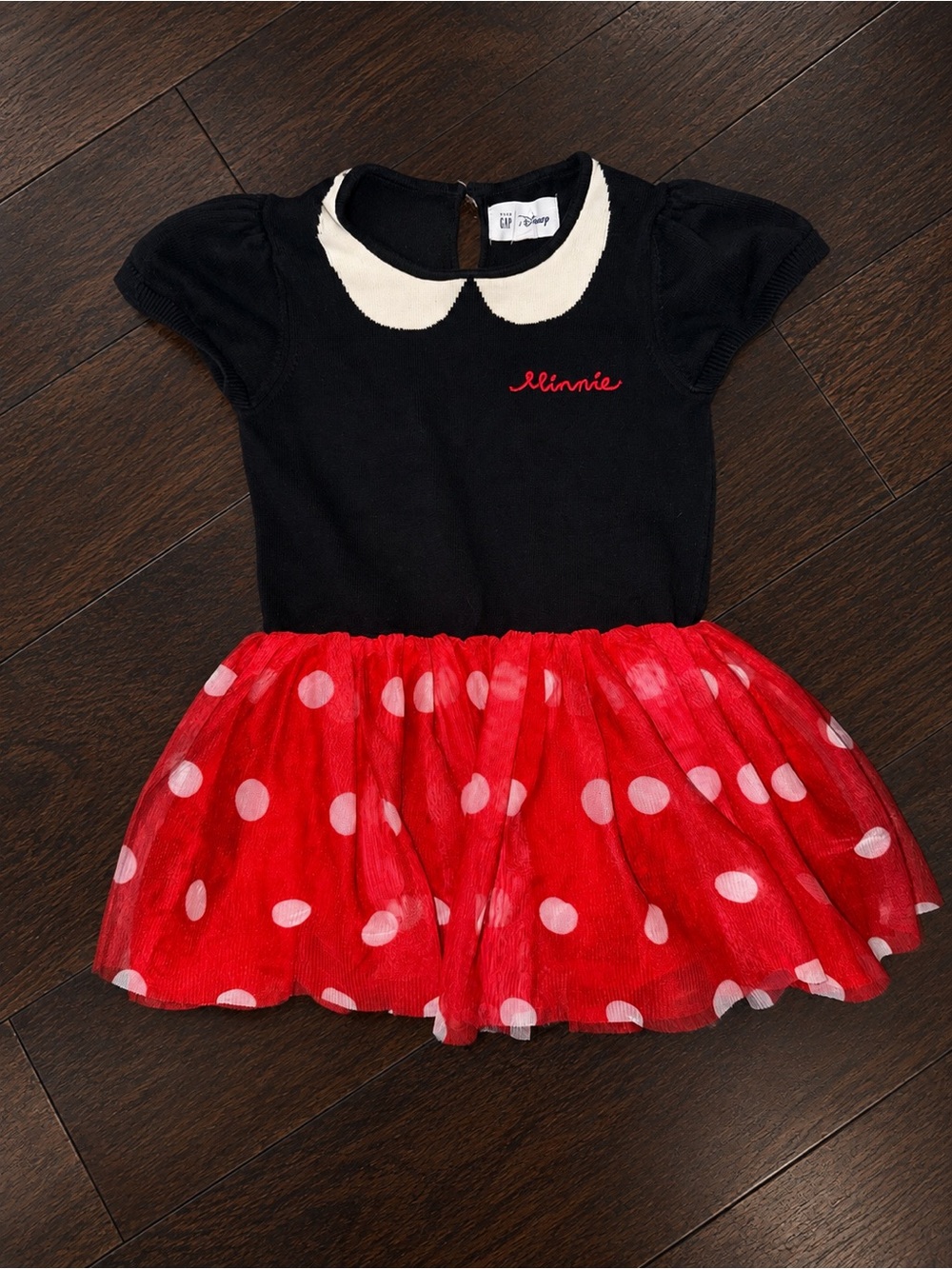 Baby Gap x Disney Minnie Mouse Dress Girls 3T Black Red Polka Dot Tulle